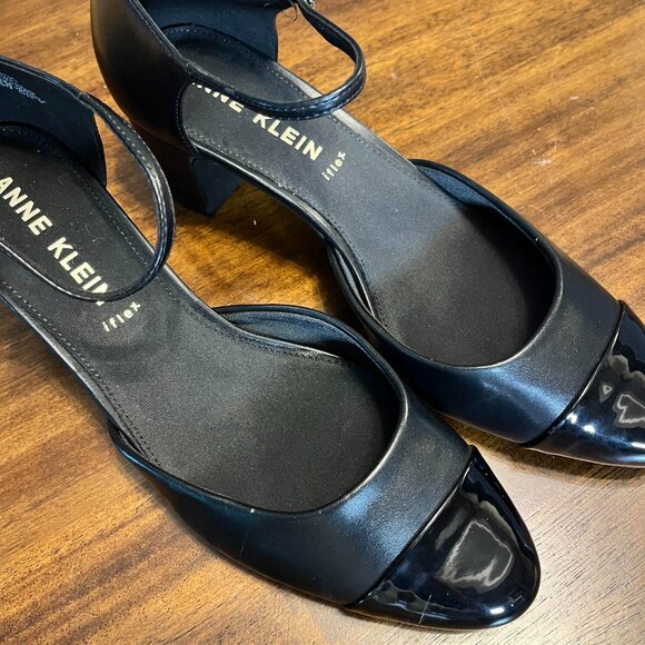 NEW!! Women's Anne Klein Pearle Block Heel Patent Leather Toe Dress Pumps Size10 - Picture 2 of 9